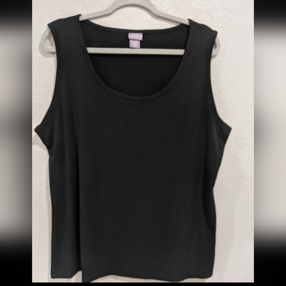 Vintage Black Sleeveless Cami Tank Top Classic Fashion Blouse Office Party